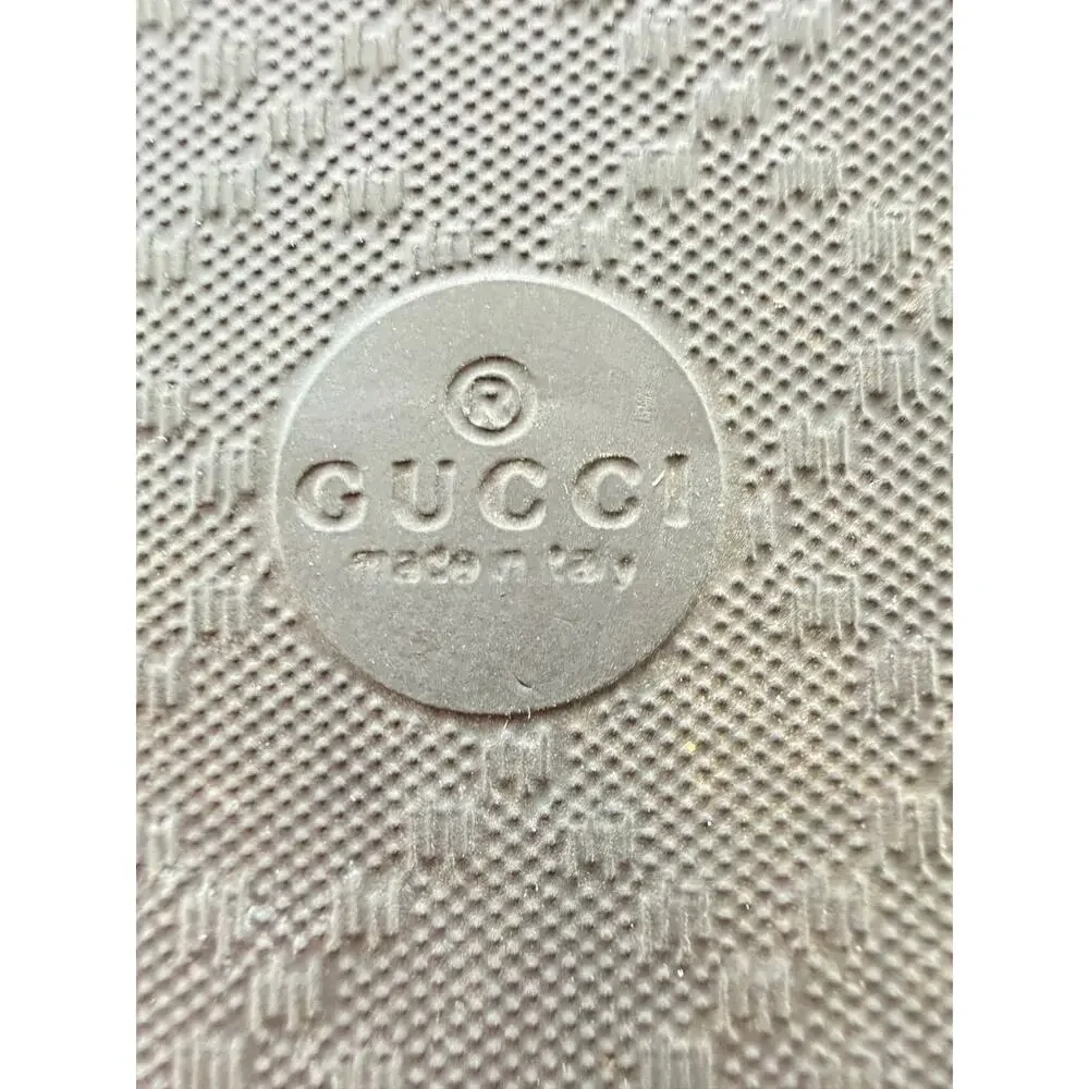 Gucci Logo Rubber Slide Sandals Black Men's EU 40 US 7 Pre-Owned